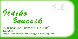 ildiko bancsik business card